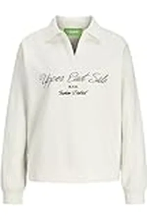 JJXX Jxpallas RLX LS Vneck Sweat Swt Sudadera, Blanc De Blanc, L para Mujer