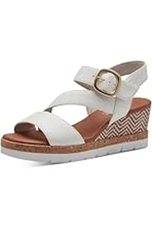 Jana Softline 8-28370-42 100 White Wedge Plateau Sandale Komfortable Mehrweite Alltagsschuh Festlich Elegant, Sandalias con cuña Mujer, , 37 EU Ancho