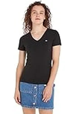 Tommy Hilfiger Mujer Camiseta Manga Corta TJW Skinny Cuello de Pico, , XS