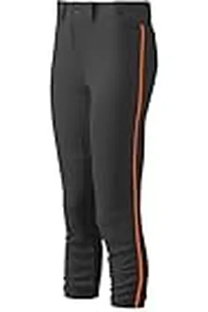 Mizuno Ribeteado Pantalón con cinturón para Mujer XXL Negro-Naranja