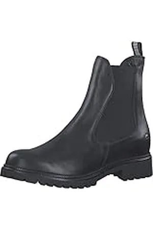 Tamaris Mujer Botines, señora Botas Chelsea,Botas,Medias Botas,botín,Bota de Deslizamiento,Plano,Black/NO Fur,36 EU