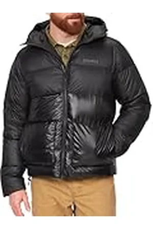 Marmot Hombre Guides Down Hoody, Cálida chaqueta ligera de plumón para invierno, acolchada repelente al agua, con cortaviento, pequeña, exterior plegable con capucha, , M