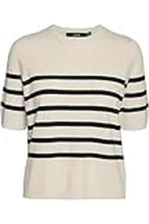 VERO MODA Vmsaba Llano SS O-Neck Jersey Ga Noos Suéter, , S para Mujer