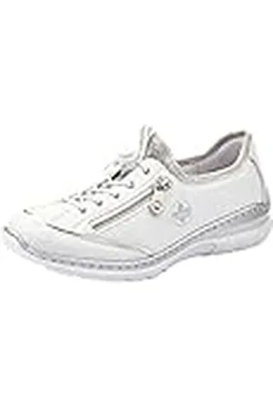 Rieker Frühjahr/Sommer L32P2, Zapatillas sin Cordones Mujer, Blanco (Weiss/Argento/Silverflower/ 80 80), 39 EU