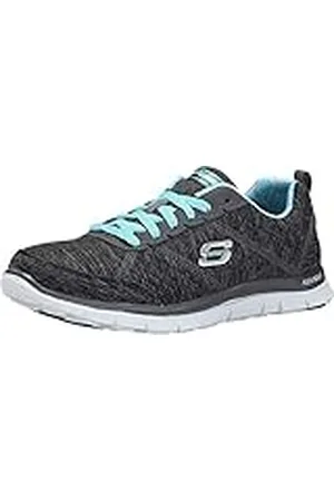 Skechers Flex Appeal-Pretty City, Zapatillas de Deporte Mujer, Gris (BKLB), 37 EU