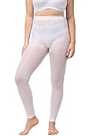 Ulla Popken Footless Legging Tights Pantalones Informales, 60 Denier, Nieve, 14-16 para Mujer