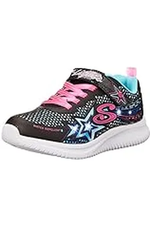 Skechers JUMPSTERS WISHFUL STAR, Zapatillas para Niñas, Black Synthetic/ Pink Trim, 34 EU