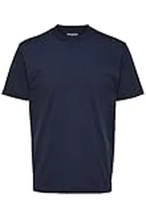 SELECTED Slhrelaxcolman200 SS O-Neck tee S Noos Camiseta, Navy Blazer, L para Hombre