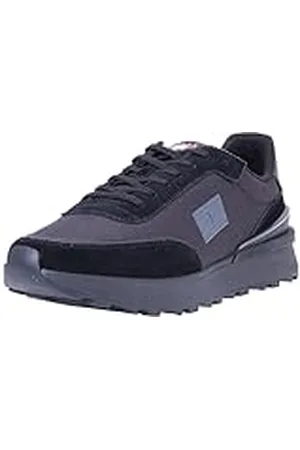 Tommy Hilfiger Zapatillas para Hombre Runner Sneaker Zapatillas de Deporte, (Black), 41