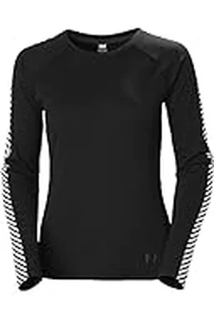 Helly Hansen W Lifa Active Stripe Crew, Camisa Mujer, (Black), XL