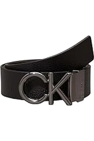 Calvin Klein Hombre Cinturón Metal Bombe 3,5 Cm Cinturón de Piel, Marrón , 95 Cm