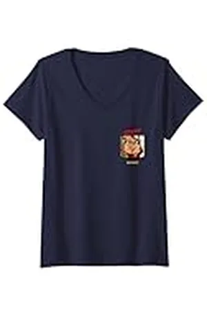 Chucky Mujer Here’s Breaking Through Faux Pocket Camiseta Cuello V