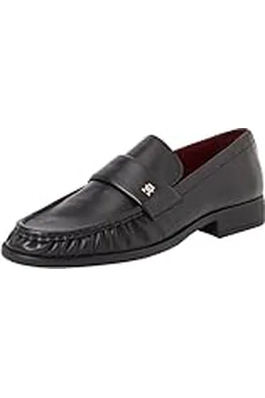 Tommy Hilfiger Mocasín Mujer Soft Nappa Pleated Toe con tacón bajo, (Black), 40