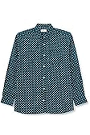 QS by s.Oliver Camisa de Manga Larga para Hombre, Talla Grande, Color Azul, Verde, XXL, , XXL