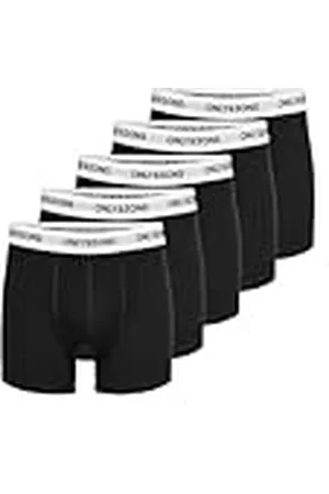 Only & Sons Onsfitz Solid Black Trunk Noos-Pack de 5 Troncos Bóxer, , XXL para Hombre