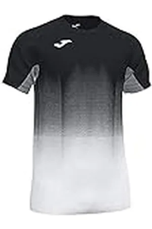 Joma Elite Camiseta Running Manga Corta, Niños, Negro-Blanco, 4XS-3XS