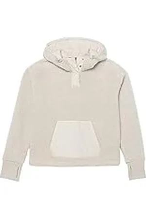 Amazon Chaqueta corta de forro polar con capucha y botones - colores interrumpidos Mujer, , 5XL Grande