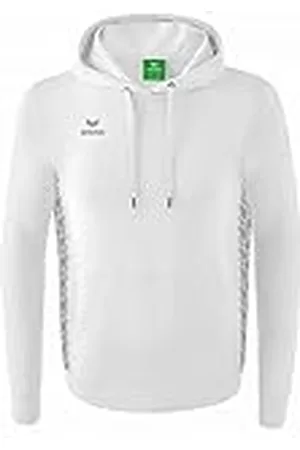 Erima Hombre Essential Team Sudadera con capucha, blanco, L