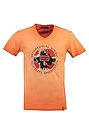 Geographical Norway Jexcursion Men Camisetas, Orange, XXL para Hombre
