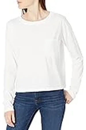 THE DROP Pixie Crop Top de Manga Larga con Bolsillo para Mujer, , 5XL Grande