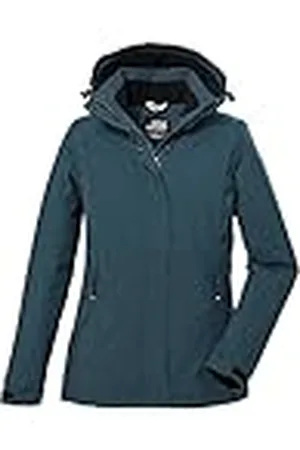 Killtec Mujer Chaqueta funcional/chaqueta de exterior con capucha con cremallera KOW 37 WMN JCKT, hellpetrol, 38, 39702-000