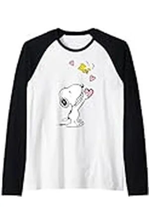 Peanuts Snoopy Woodstock Mi corazón sale contigo Camiseta Manga Raglan