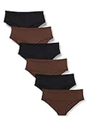 Amazon Ropa Interior de Microfibra (Estilo Hípster y Tanga, Disponible en Tallas Grandes) Mujer, Pack de 6, , XL Grande
