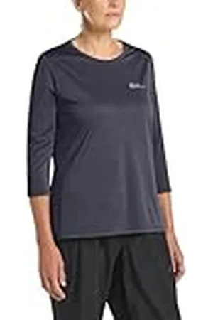 Jack Wolfskin Crosstrail 3/4 T W Camiseta, /Plateado, L para Mujer