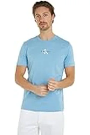 Calvin Klein Jeans Camiseta de Manga Corta para Hombre Monologo Regular de Algodón Orgánico, , XS