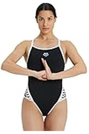 Arena Icons Super Fly Back Solid Bañador de Una Pieza para Mujer, Secado Rápido, Bañador Deportivo en Tejido MaxLife Eco Resistente al Cloro y Protección UPF 50+ UV