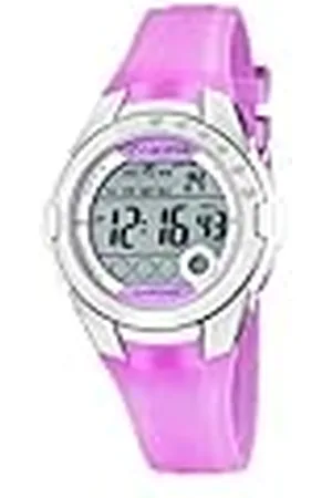 Calypso Chrono - Reloj digital infantil de cuarzo con correa de plástico rosa (luz, cronómetro) - sumergible a 100 metros