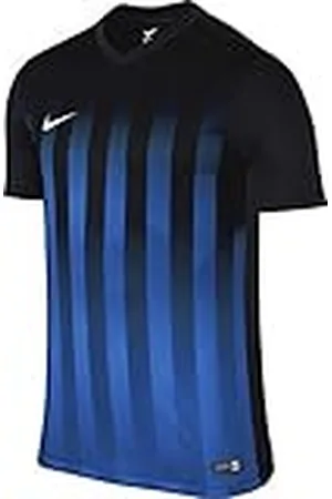 Nike SS YTH Striped Division II JSY Camiseta, Niños, Negro/Azul/Blanco (Black/Royal Blue/White), S