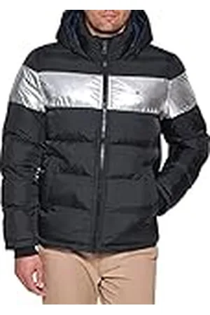 Tommy Hilfiger Down Alternative Hooded Puffer Jacket (Standard and Big & Tall) Abrigo plumón, , S para Hombre