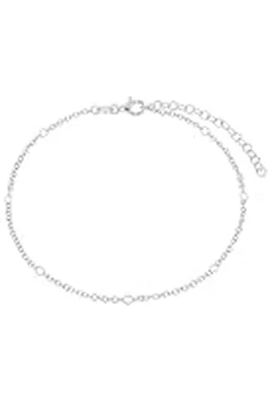 Amor Tobillera de plata de ley 925, joya de verano para señora, 22+5 cm, plata, se entrega en caja de regalo, 2038578