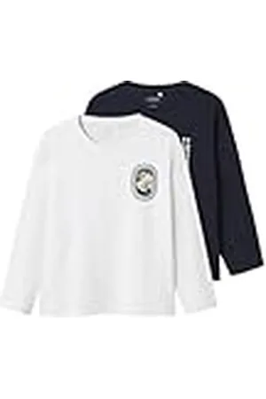 NAME IT Nkmvictor 2p LS RLX Top Camiseta de Manga Larga, , 122-128 (Pack de 2) para Niños