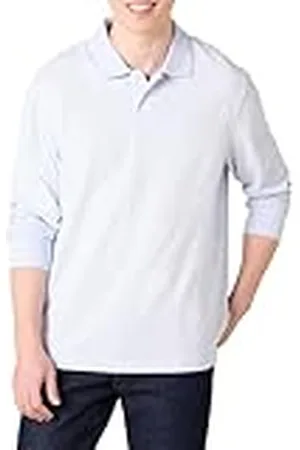 Amazon Polo de Piqué de Manga Larga con Corte Recto Hombre, , S