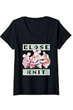 Clangers Mujer Family Close Knit, estilo retro Camiseta Cuello V