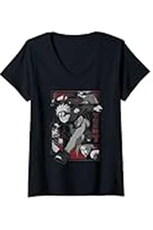 Naruto Mujer Shippuden Grunge Team 7 Anime Camiseta Cuello V
