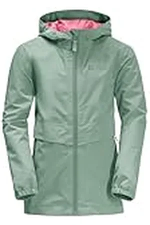 Jack Wolfskin Malima Veste G Chaqueta de Lluvia, Granito Verde, 104 para Niñas