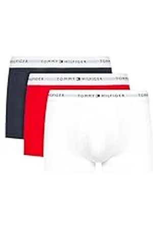 Tommy Hilfiger Pack de 3 Calzoncillos Bóxer para Hombre Algodón Elástico, , L