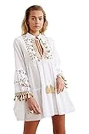 Trendyol Borla Bordada, Vestido de Playa detallado de Voile, , 38 para Mujer