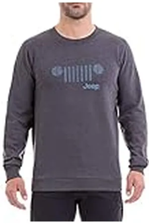 Jeep Girocollo Invernale per con Stampa Griglia Sul Petto E Logo Camiseta, Hombre, , S