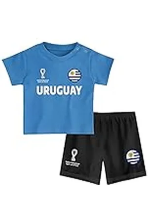 FIFA Unisex Kinder Official World Cup 2022 Tee & Short Set, Toddlers, Uruguay, Team Colours, Age 4, Blue, Large