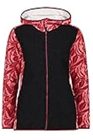 CMP Chaqueta polar elástica para mujer con capucha fija, Desert Rose-Vino Tinto, S