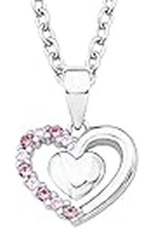 Prinzessin Lillifee Collar con colgante de plata de ley 925 collar de los niños de las niñas, con zirconia synth, 35+3 cm, plata, corazón, viene en caja de regalo de joyería, 2017951