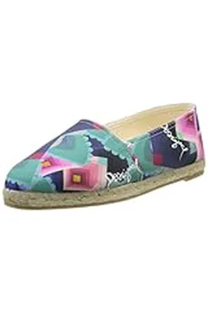 Desigual Beach Plana 11 41hs539 - Alpargatas de Tela para Mujer, Color Azul, Talla 37