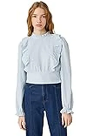 Koton Ruffle Detail-Manga Larga Blouse, , 36 para Mujer