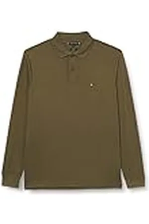 Tommy Hilfiger Polo de Manga Larga Hombre Liquid Cotton Regular Fit, Multicolor (Army Green), M