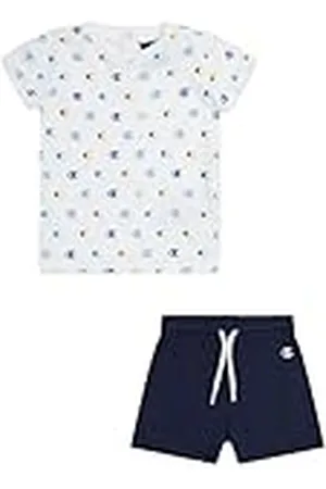Champion Legacy Icons TD-Allover Crewneck T-Shirt & Shorts Traje, , 9 Mes para Bebés