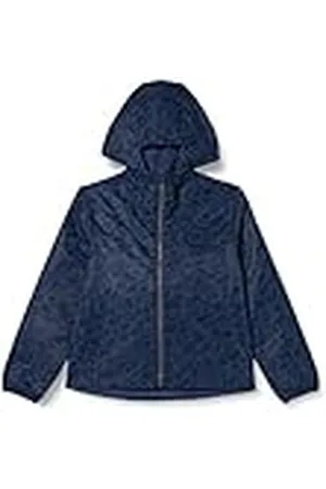 IKKS JUNIOR Coupe Vent À Capuche Déperlant Motif Fauve Bleu Xu41053.46 Pack de Cortavientos, , 4 años para Niñas